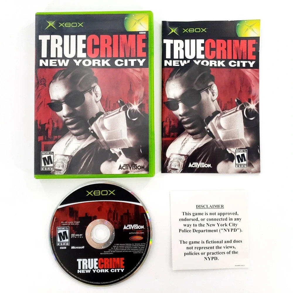 True Crime: New York City (Microsoft Xbox, 2005) Complete Excellent Disc Tested